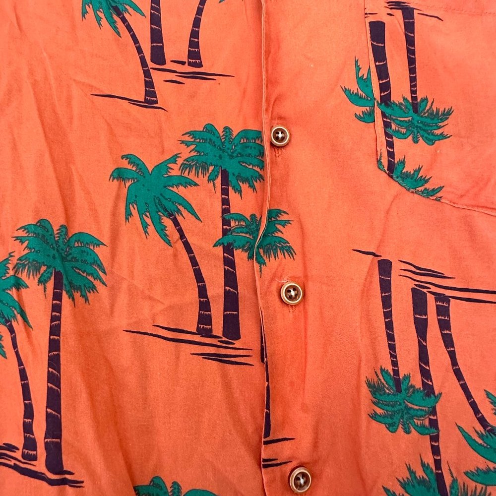 Collectif Orange Tropical Men's Button-up Shirt XL - Picture 2 of 5